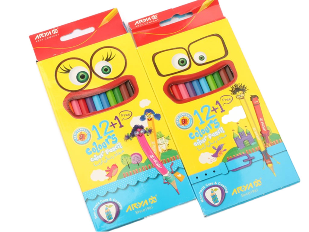 مداد رنگی 1+12 رنگ آریا