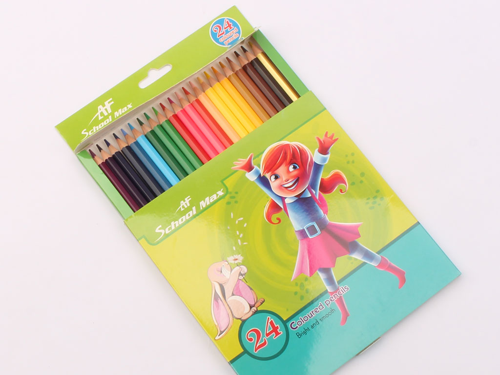 خرید آنلاین مداد رنگی 24 رنگ مقوایی School Max