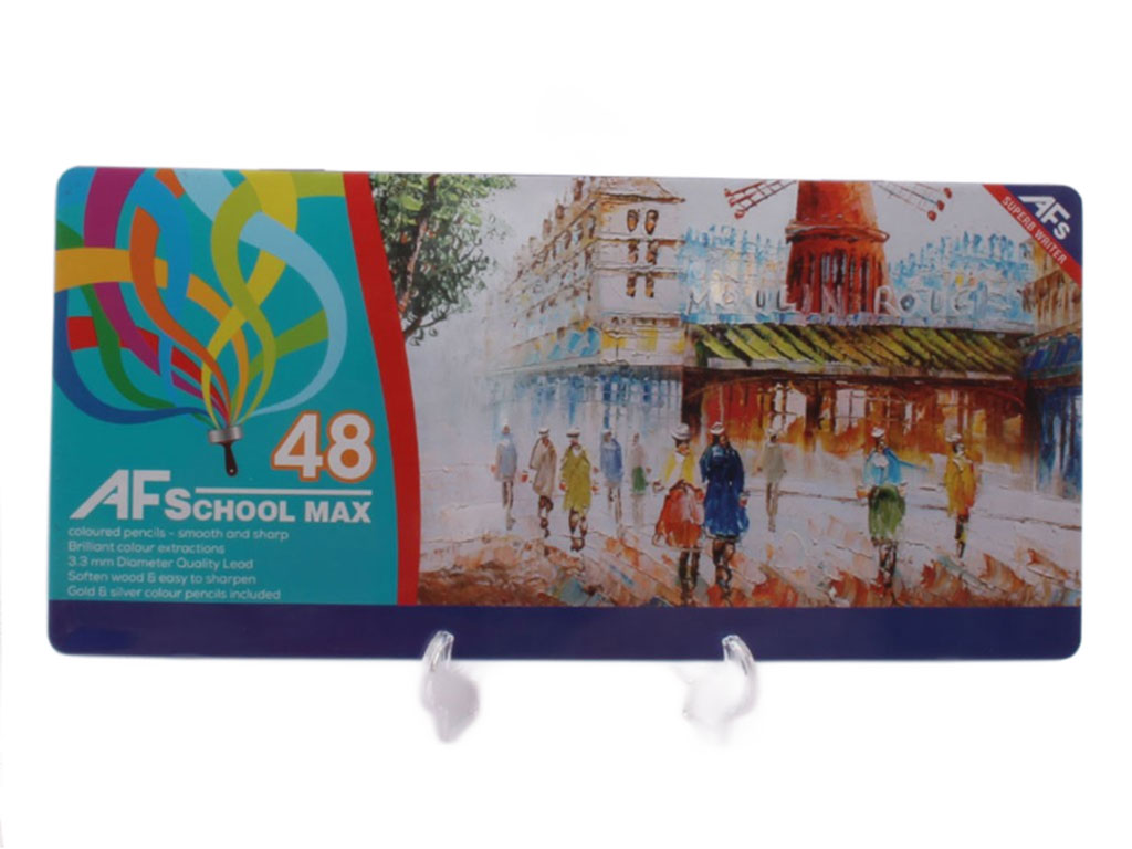 مداد رنگی 48 رنگ جعبه فلزی School Max