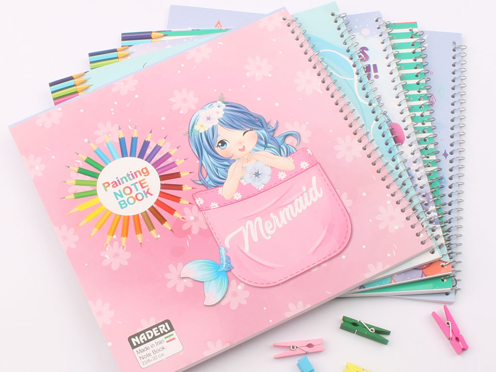 دفتر  نقاشی سیمی 50 برگ جلد مقوایی نادری