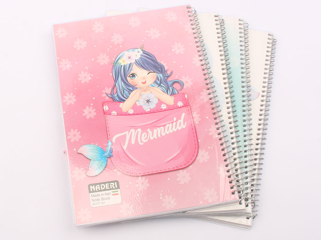 دفتر مشق سیمی 50 برگ جلد طلقی پری دریایی
