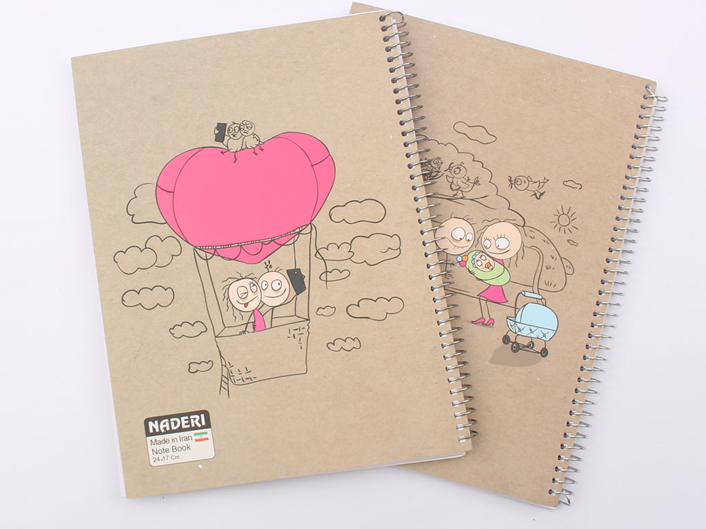 دفتر مشق سیمی 100 برگ جلد مقوایی