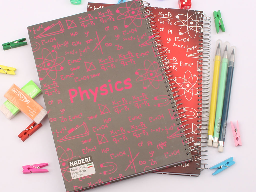 دفتر مشق سیمی 100 برگ جلد سخت درس فیزیک