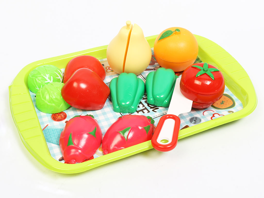 ست میوه برشی همراه با کارد و سینی 9 تکه اسباب بازی