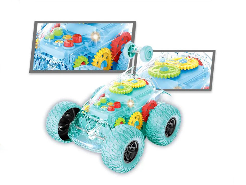 ماشین دیوانه موزیکال و چراغدار اسباب بازی مدل چرخ دنده ای