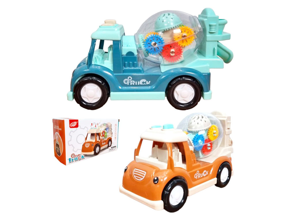 کامیون چرخ دنده ای، موزیکال، چراغدار و حرکتی اسباب بازی مدل بونکر