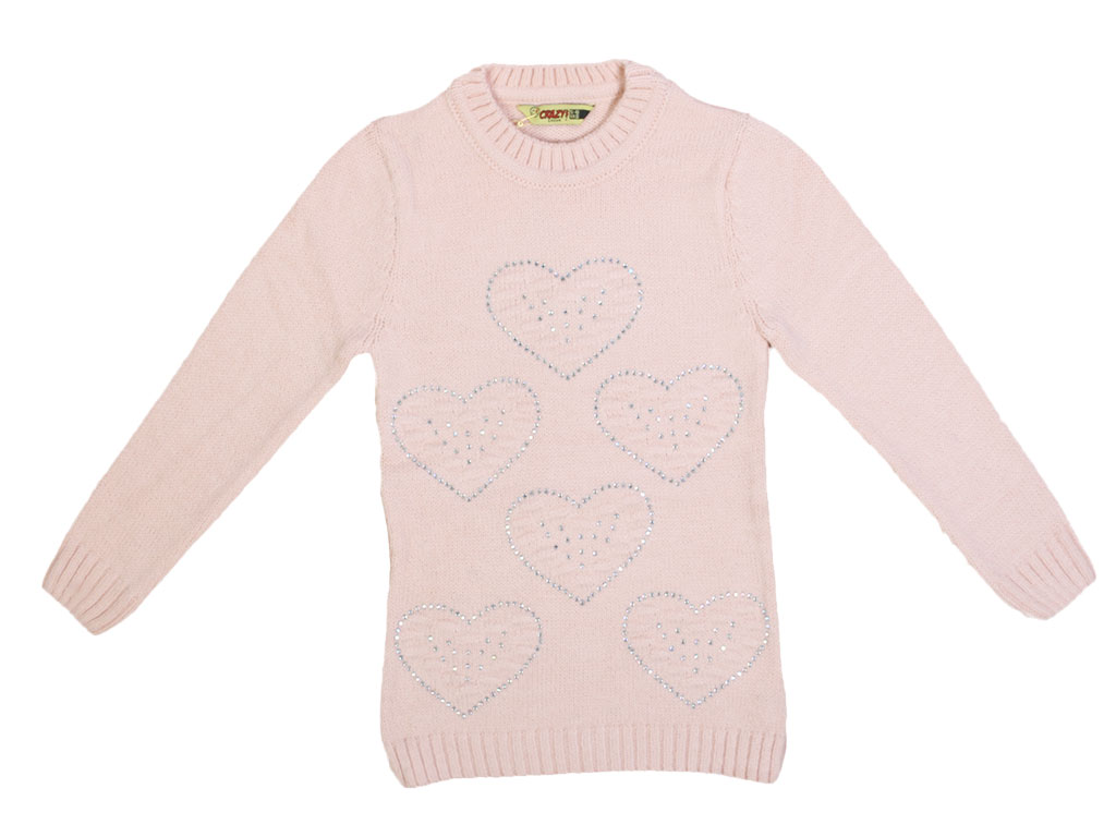 بلوز بافت دخترانه طرح قلب دارای نگین کریزی crazy