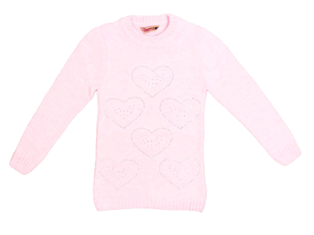 بلوز بافت دخترانه طرح قلب دارای نگین کریزی crazy