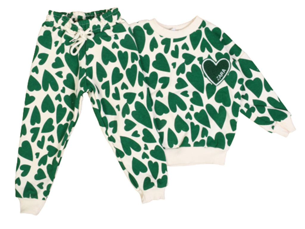 بلوز و شلوار دخترانه دورس طرح قلب زارا ZARA