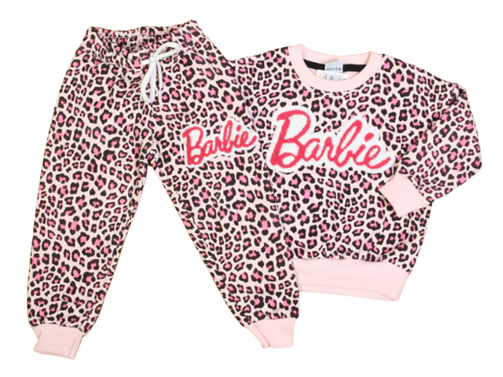 بلوز و شلوار دورس دخترانه طرح پلنگی با طرح برجسته باربی زارا ZARA