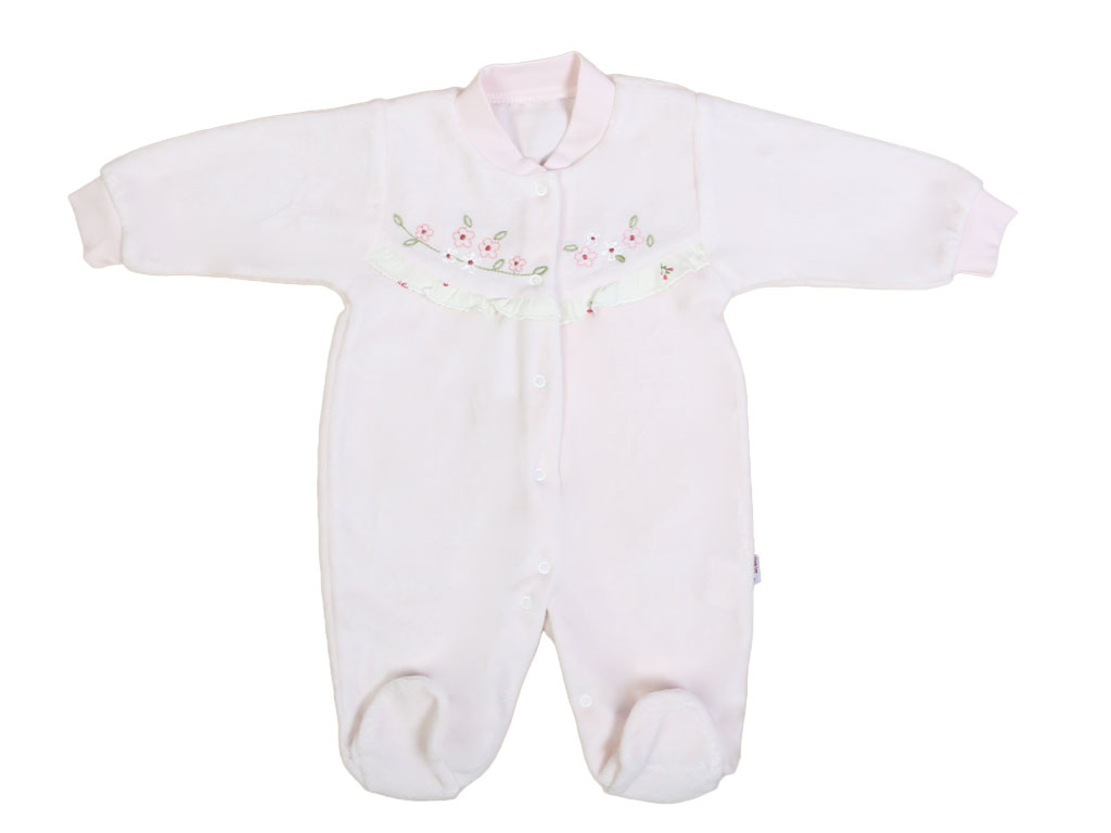 سرهمی جورابدار مخمل نوزادی دخترانه طرح گلدار  G.A.Y.E