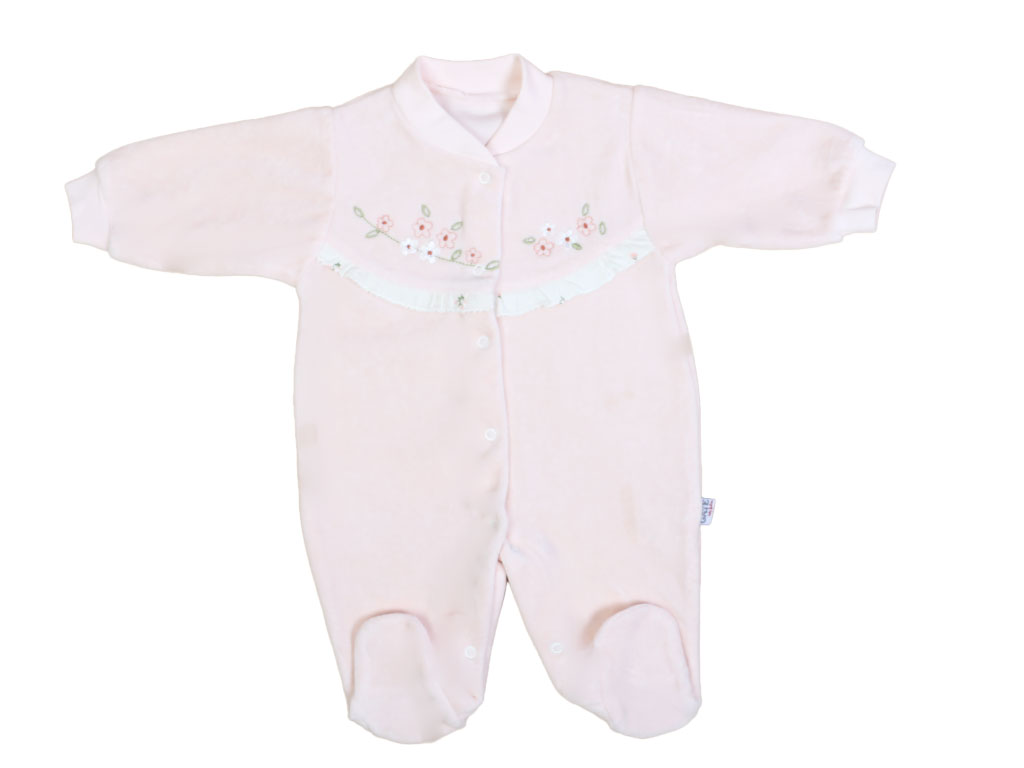 سرهمی جورابدار مخمل نوزادی دخترانه طرح گلدار  G.A.Y.E