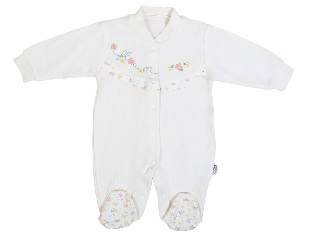 سرهمی جورابدار نوزادی دخترانه طرح گلدار G.A.Y.E