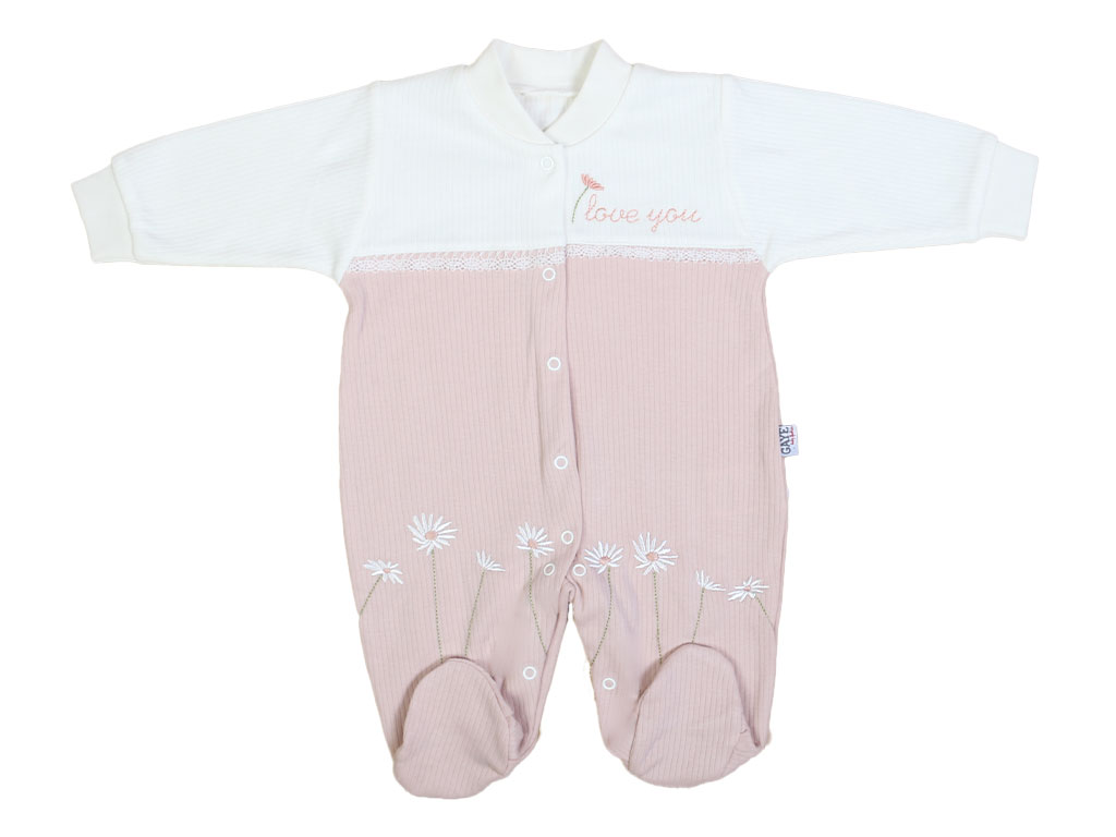 سرهمی جورابدار نوزادی دخترانه طرح گلدار G.A.Y.E