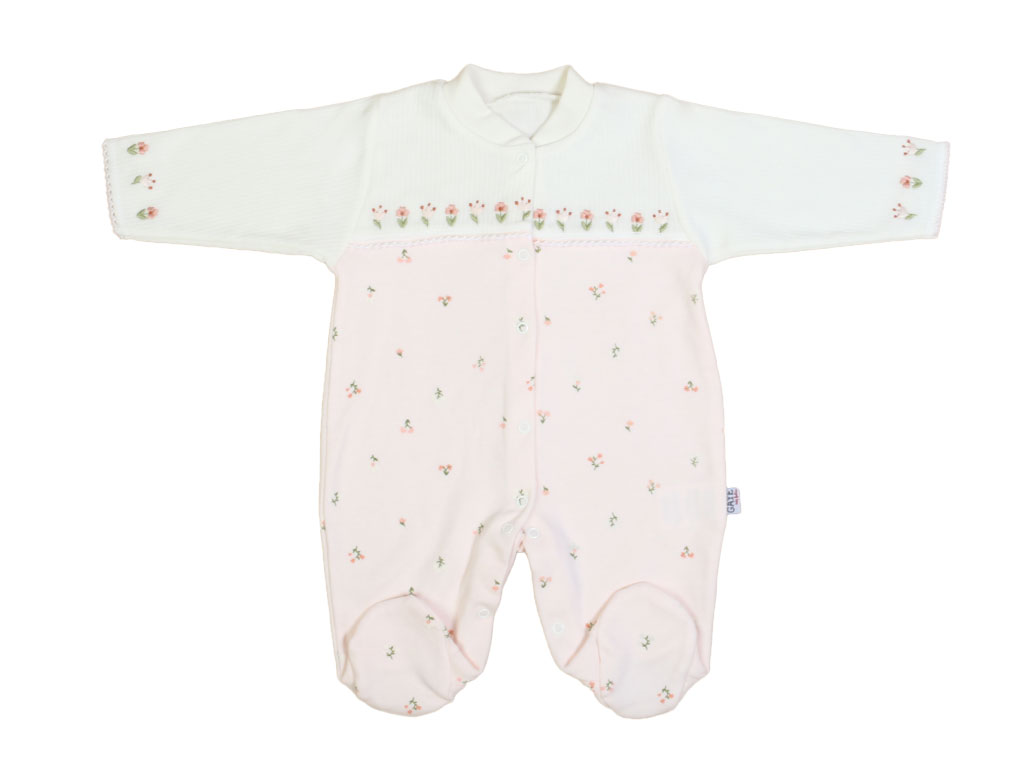 سرهمی جورابدار نوزادی دخترانه طرح گلدار G.A.Y.E