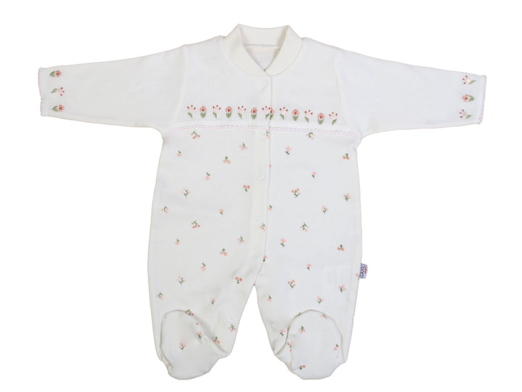 سرهمی جورابدار نوزادی دخترانه طرح گلدار G.A.Y.E