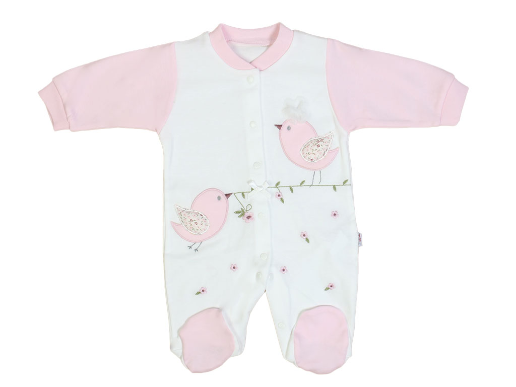 سرهمی جورابدار نوزادی دخترانه طرح پرنده G.A.Y.E