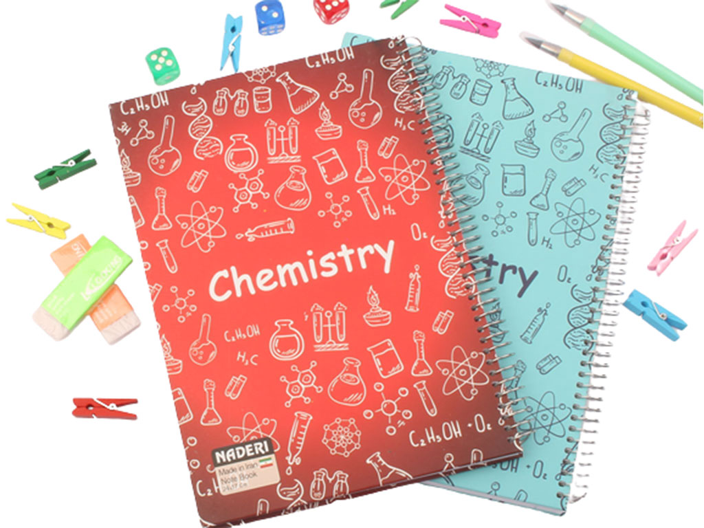 دفتر مشق سیمی 100 برگ جلد سخت درس شیمی