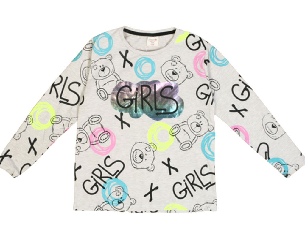 بلوز آستین بلند دخترانه طرحدار فیلکس استار filex star