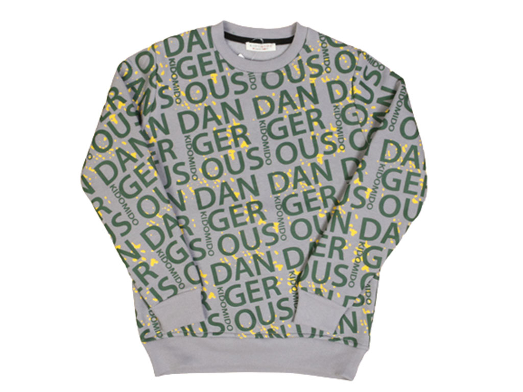 بلوز پسرانه آستین بلند طرح حروف انگلیسی داخل کرک کیدومیدو KIDO MIDO