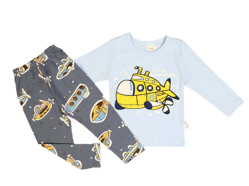 بلوز و شلوار راحتی پسرانه طرح زیر دریایی