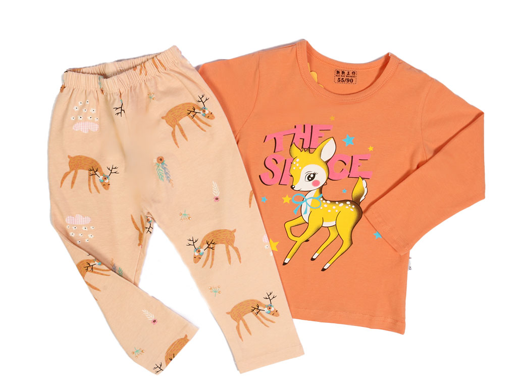 بلوز و شلوار راحتی دخترانه طرح آهو