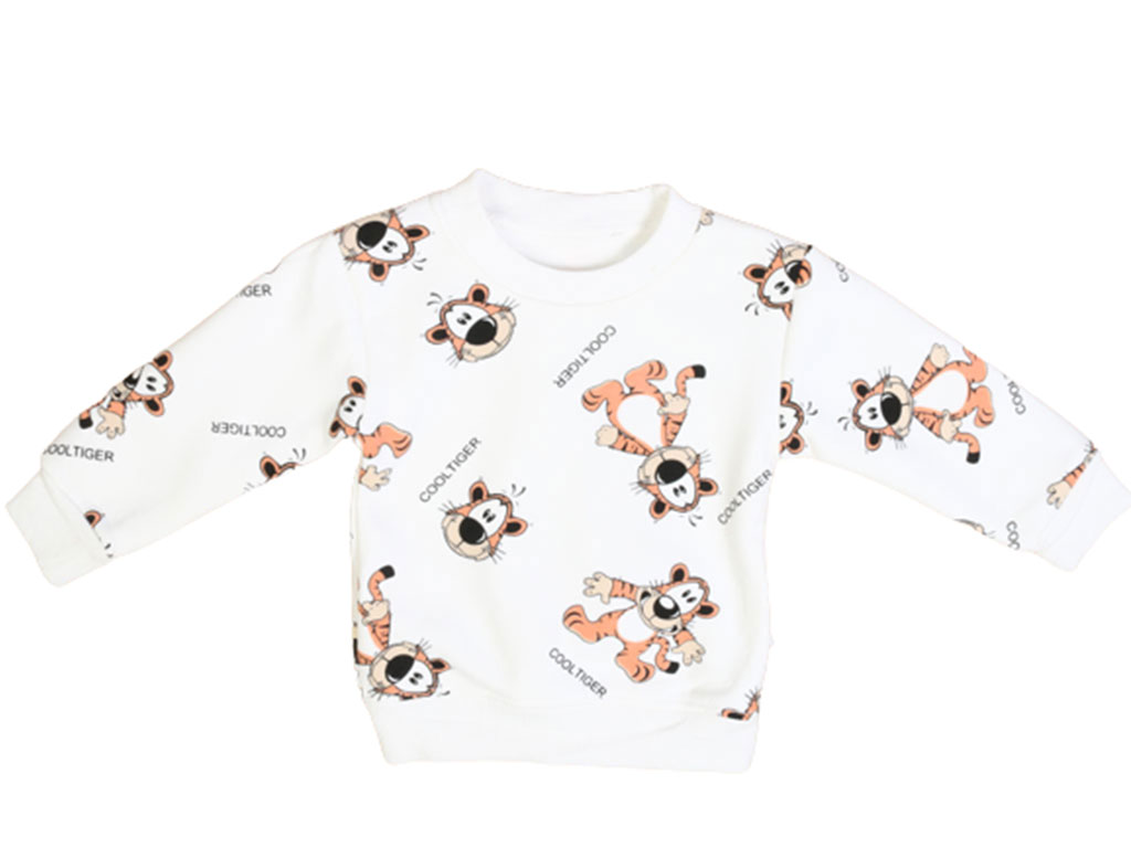 بلوز آستین بلند داخل مخمل کودک طرح ببر