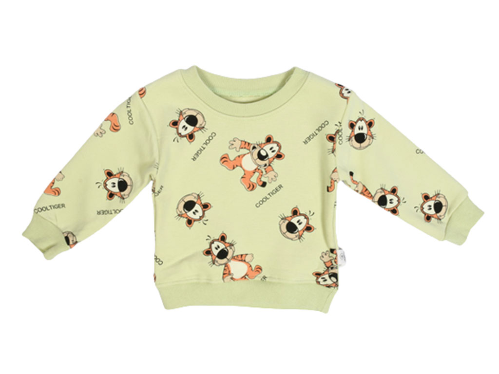 بلوز آستین بلند داخل مخمل کودک طرح ببر