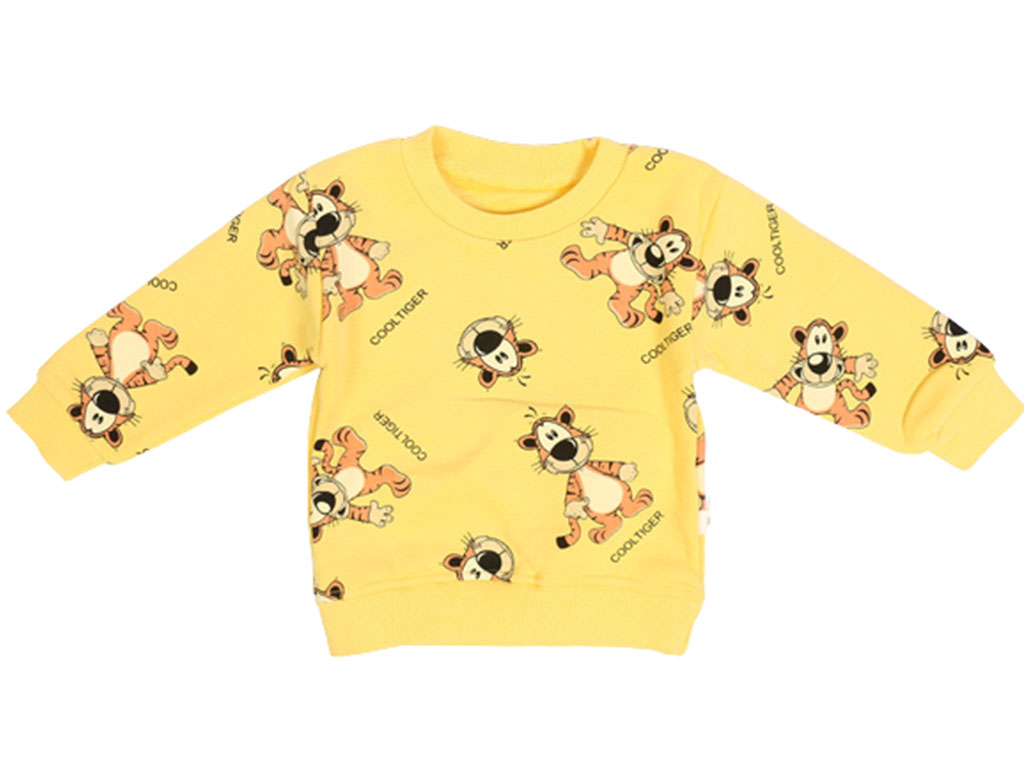 بلوز آستین بلند داخل مخمل کودک طرح ببر