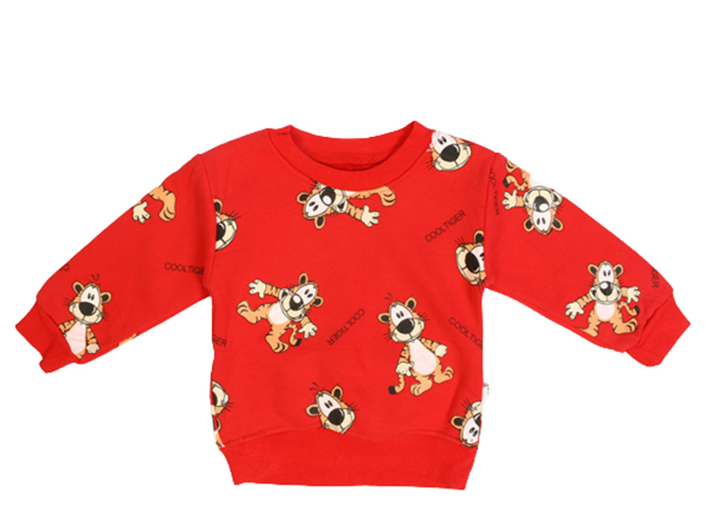 بلوز آستین بلند داخل مخمل کودک طرح ببر