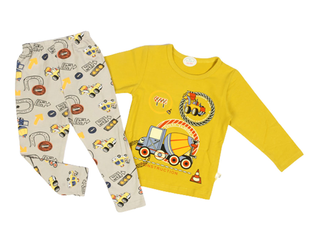 بلوز و شلوار راحتی پسرانه طرح ماشین های راهسازی