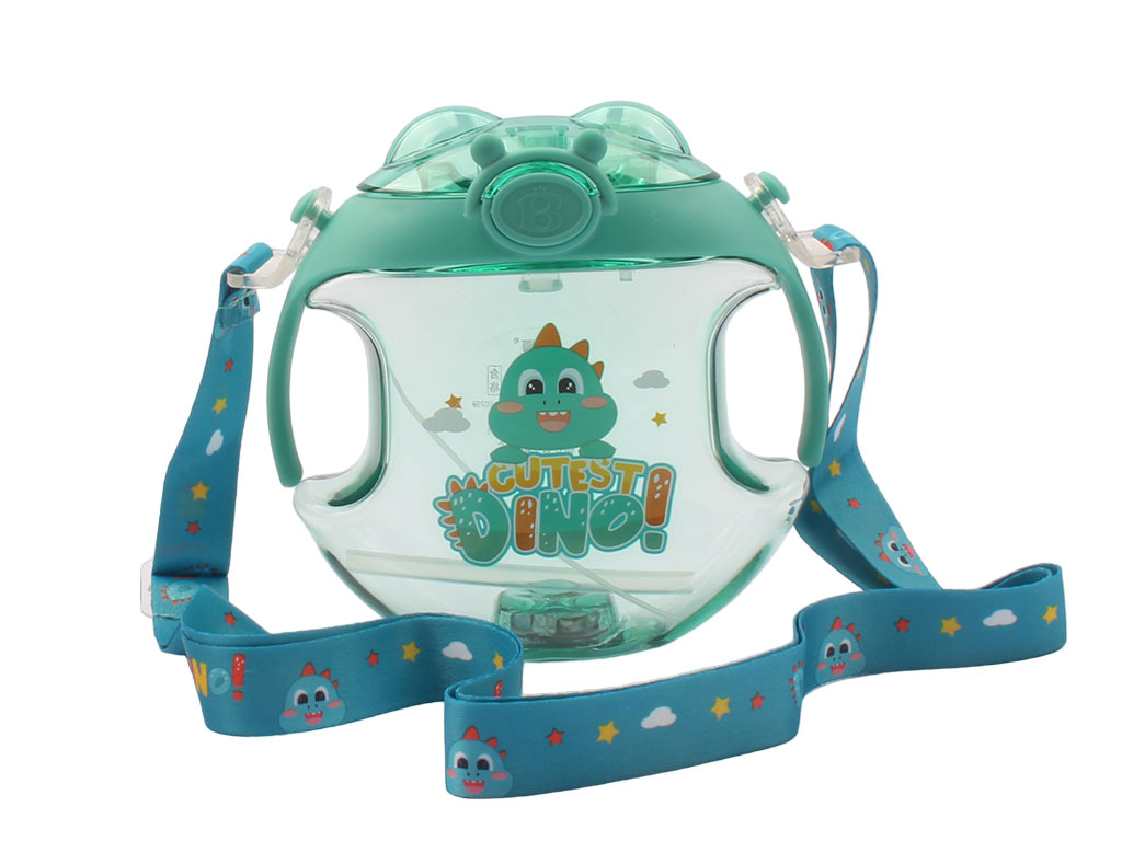 قمقمه نی دار دکمه ای چراغ دار به همراه اسپری طرح حیوانات 450 ml