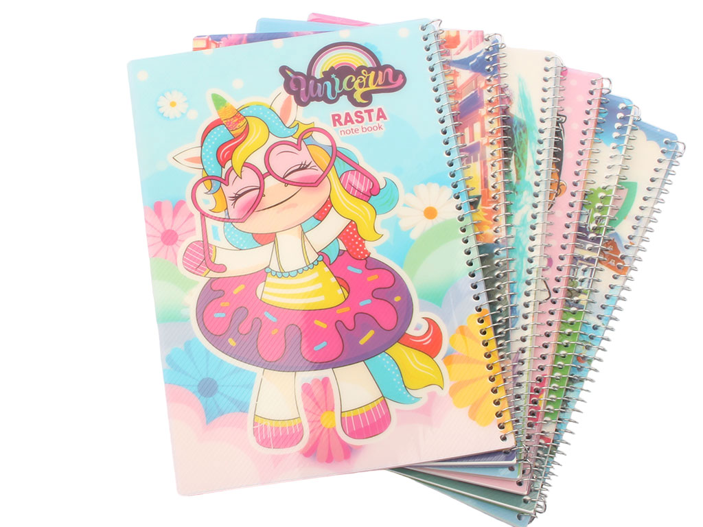 دفتر مشق سیمی 50 برگ جلد طلقی فانتزی رستا