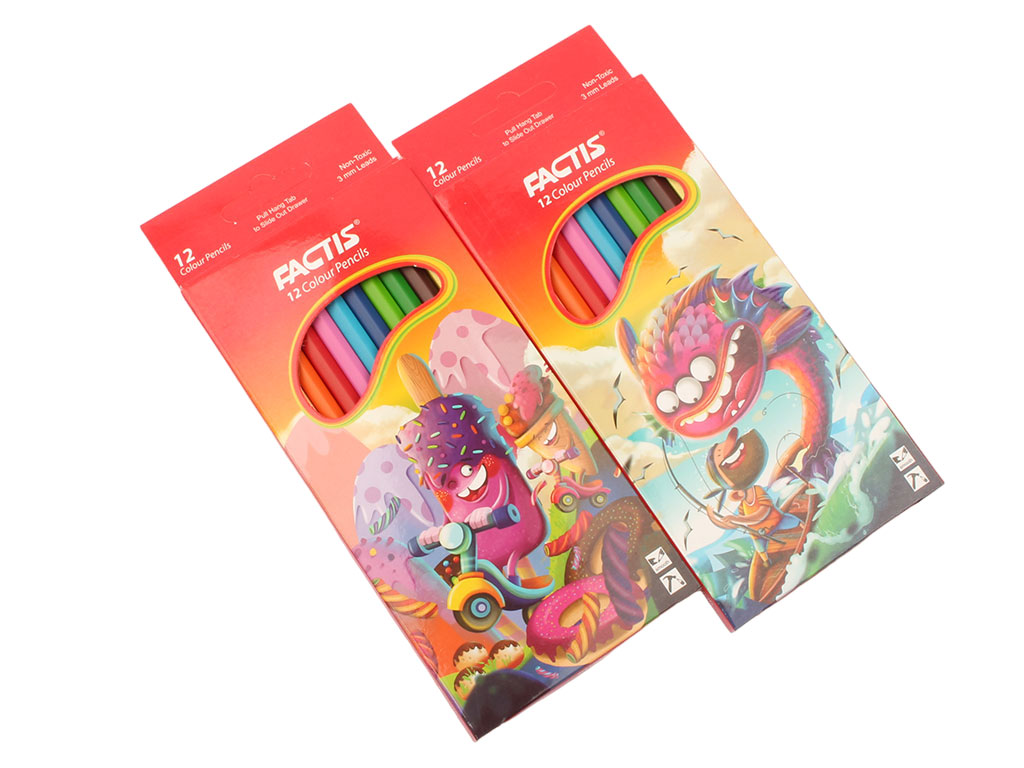 مداد رنگی 12 رنگ جعبه مقوایی Factis