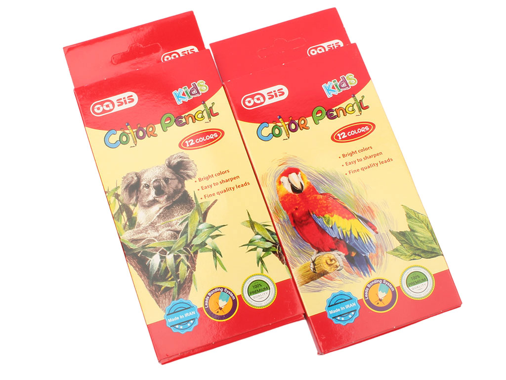 مداد رنگی 12 رنگ جعبه ای Oasis