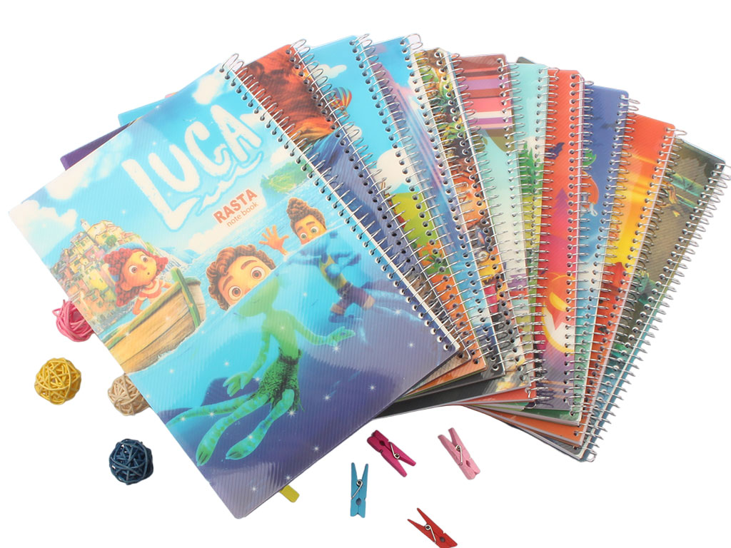 دفتر مشق سیمی 100 برگ جلد طلقی فانتزی