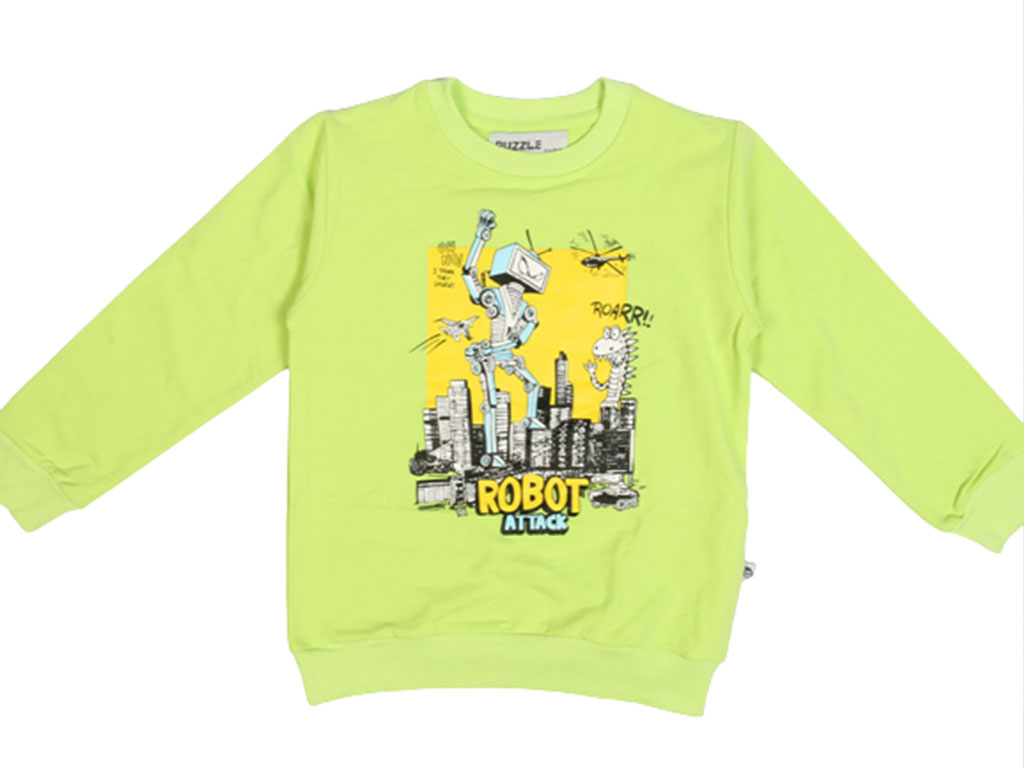 بلوز دورس پسرانه طرح حمله ربات ها ROBOT ATTACK پازل puzzle