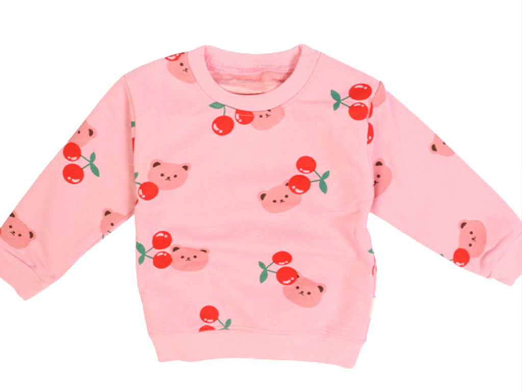 بلوز داخل مخمل دخترانه طرحدار طرح گیلاس