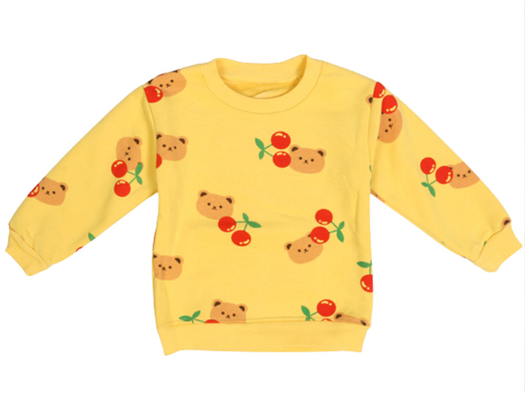 بلوز داخل مخمل دخترانه طرحدار طرح گیلاس