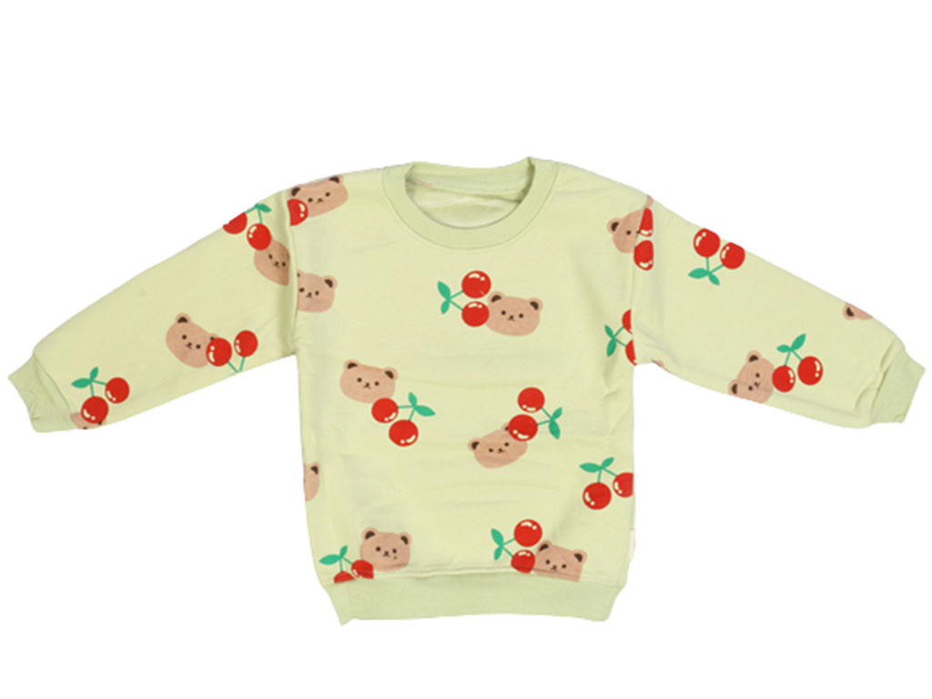 بلوز داخل مخمل دخترانه طرحدار طرح گیلاس