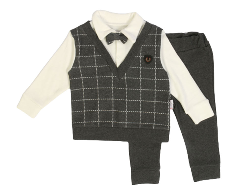 ست بلوز جلیقه ای و شلوار مجلسی نوزادی پسرانه همراه با پایپون مودیمیکس MODIMIX