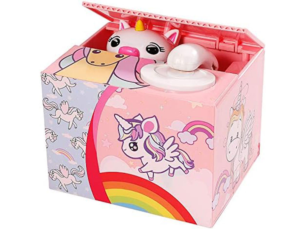 قلک فانتزی موزیکال مدل اسب تک شاخ پول جمع کن