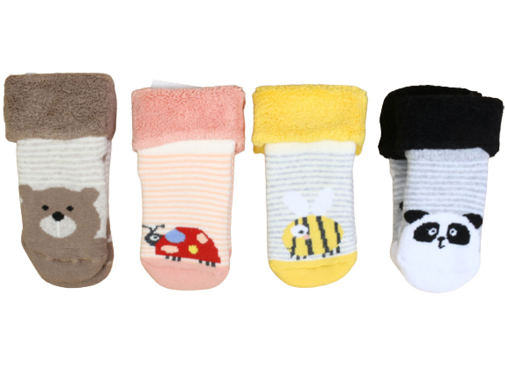 جوراب لبه دوبل حوله ای و استپ دار نوزادی 6-0 ماه بیرگانیک biorganic