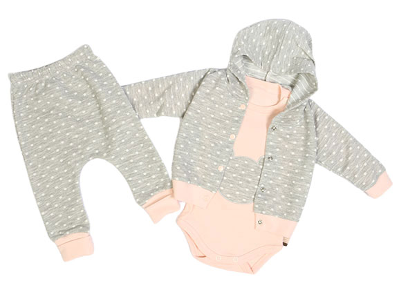 ست سه تکه نوزادی دخترانه طرح میکی موس دارای سویشرت ال سی ELCI