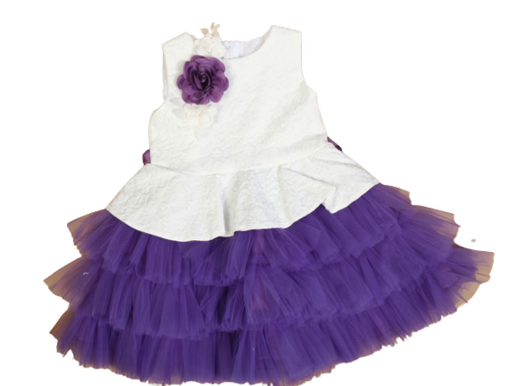 پیراهن مجلسی دخترانه ژاکارد با دامن توری ملنیوم millennium