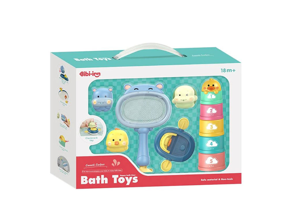 ست اسباب بازی حمام نوزاد همراه با پوپت حیوانات