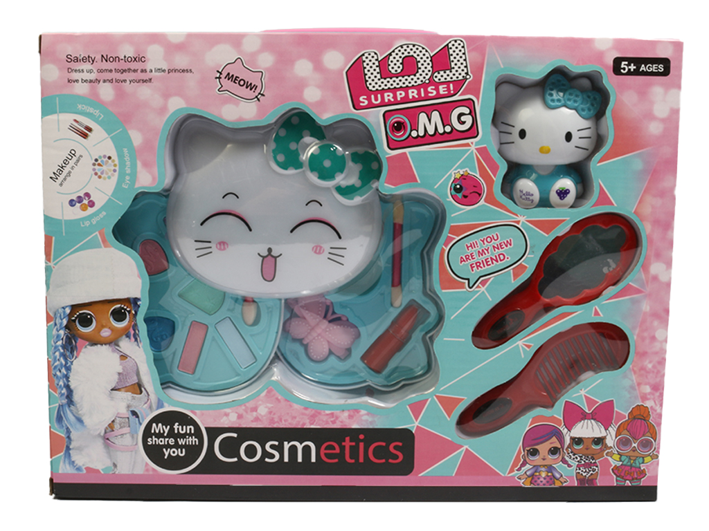 ست لوازم آرایش اسباب بازی طرح کیتی همراه با فیگور، شانه و آینه