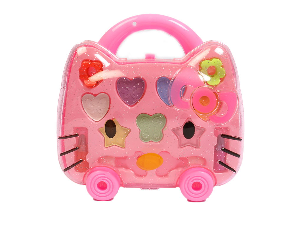 ست لوازم آرایشی اسباب بازی طرح کیتی دارای کیف چرخ دار