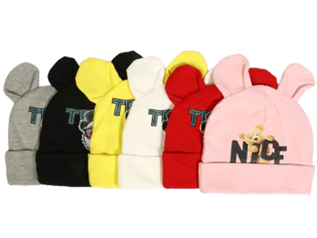 کلاه نخی دولایه لبه دوبل طرح خرس