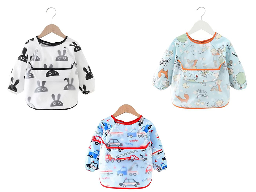 پیشبند آستین دار و طرح دار کودک